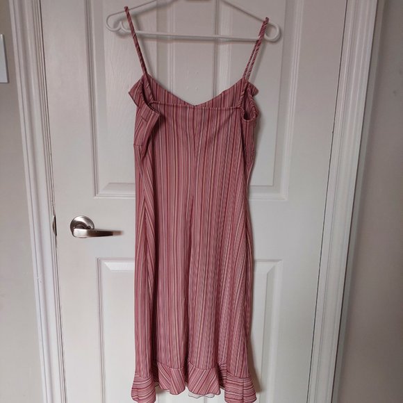 Vintage 1990s Lori M Collection Pink Ruffle Slip Dress - Picture 2 of 5